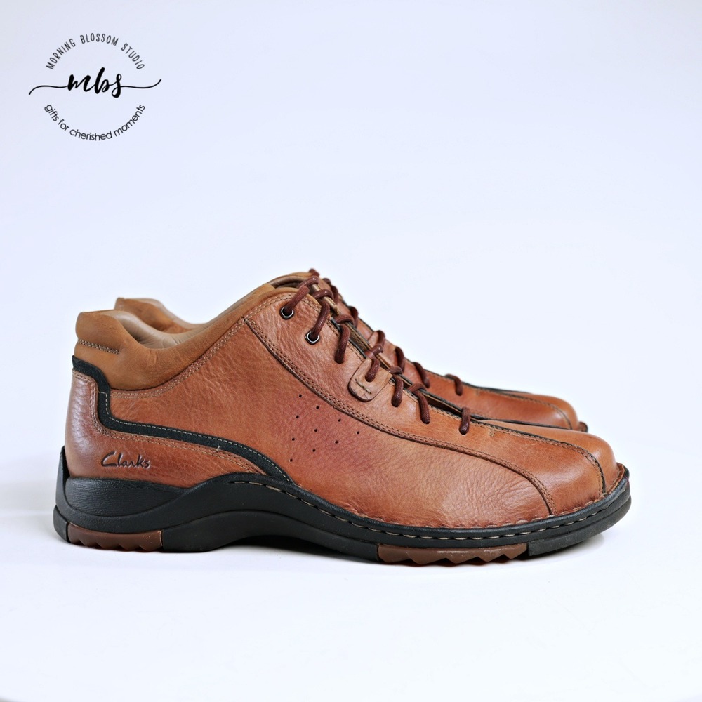 Clarks Leather Vintage Contrast Stitch Heritage Americana Oxfords Brown Men 13 M